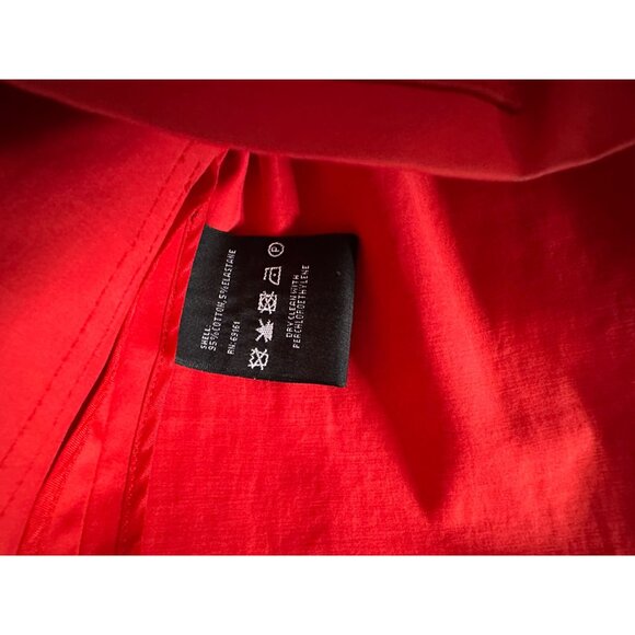 Carlisle Women’s Stretch Red Jacket Roll Tab Sleeve Full Zipper Snap Buttons Sz - Picture 7 of 7